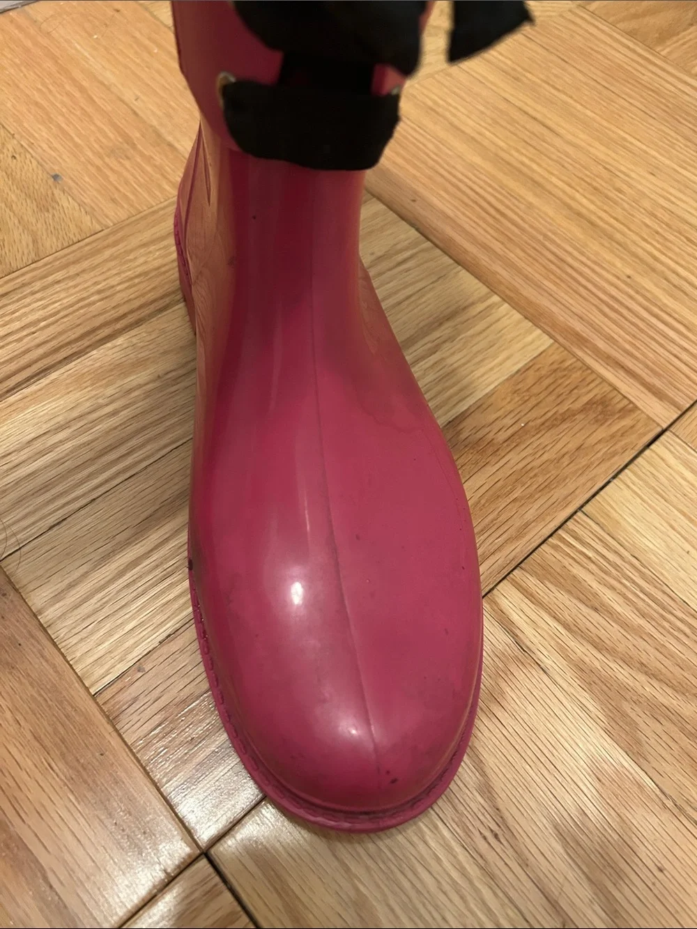RED Valentino Hot Pink Lace-Up Rain Boots